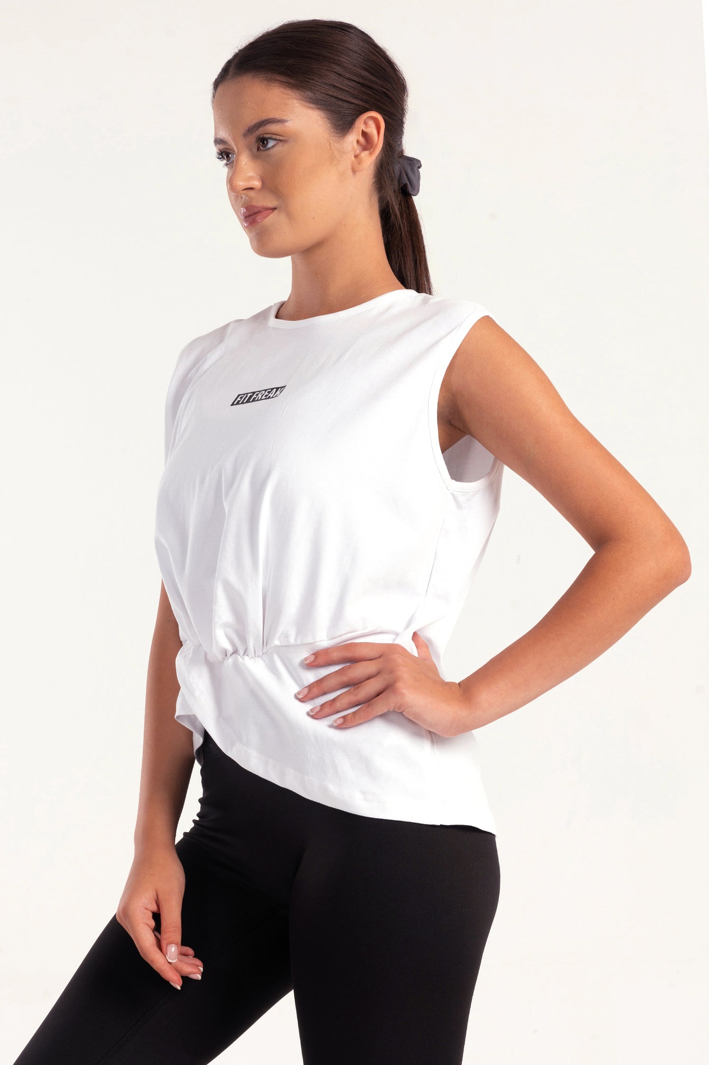 White Twist Knot Sleeveless Top