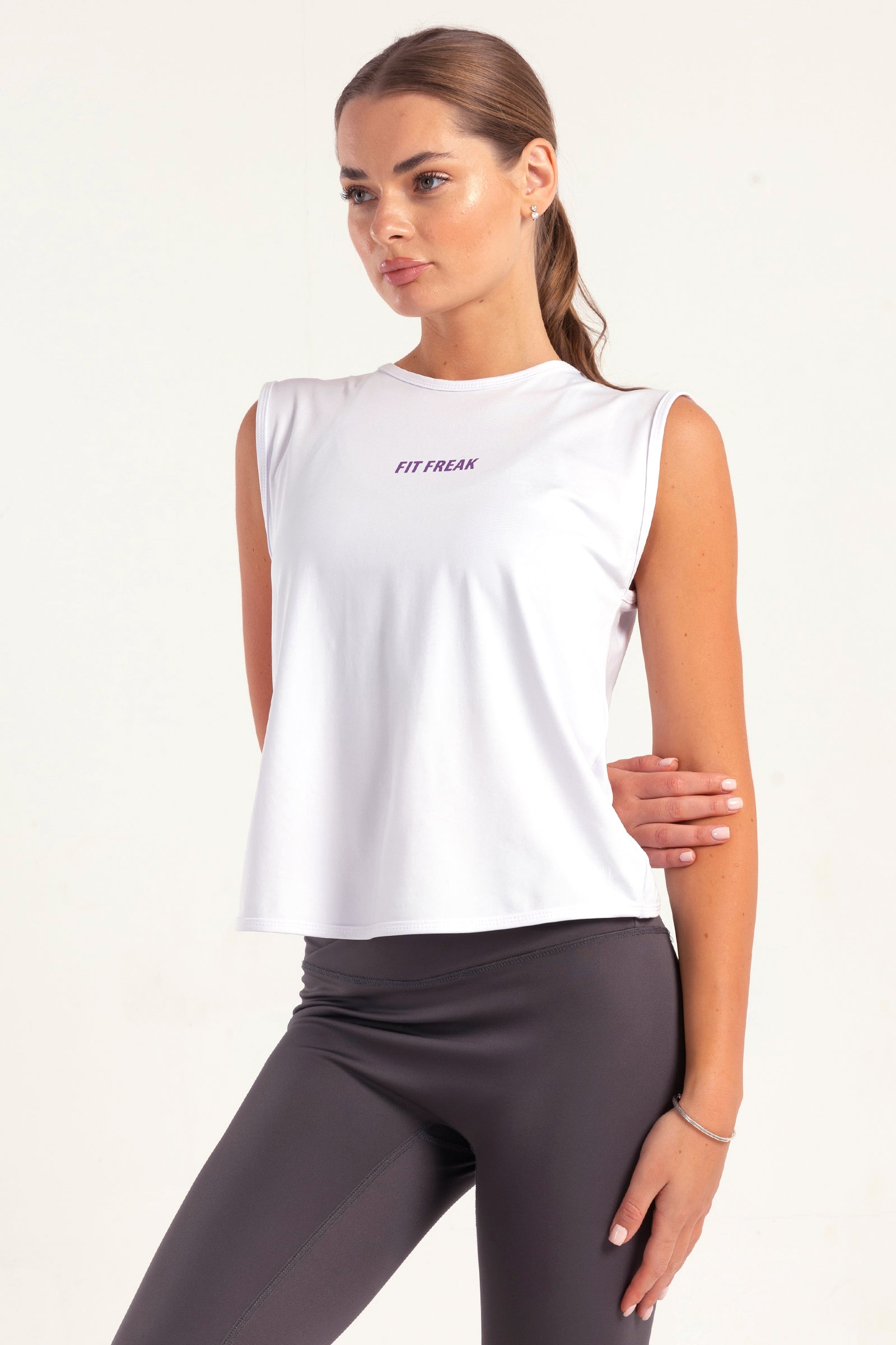White Back Detail Top - tops, workout tops
