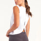 White Back Detail Top - tops, workout tops