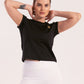 Black Strength Cap Sleeve Top