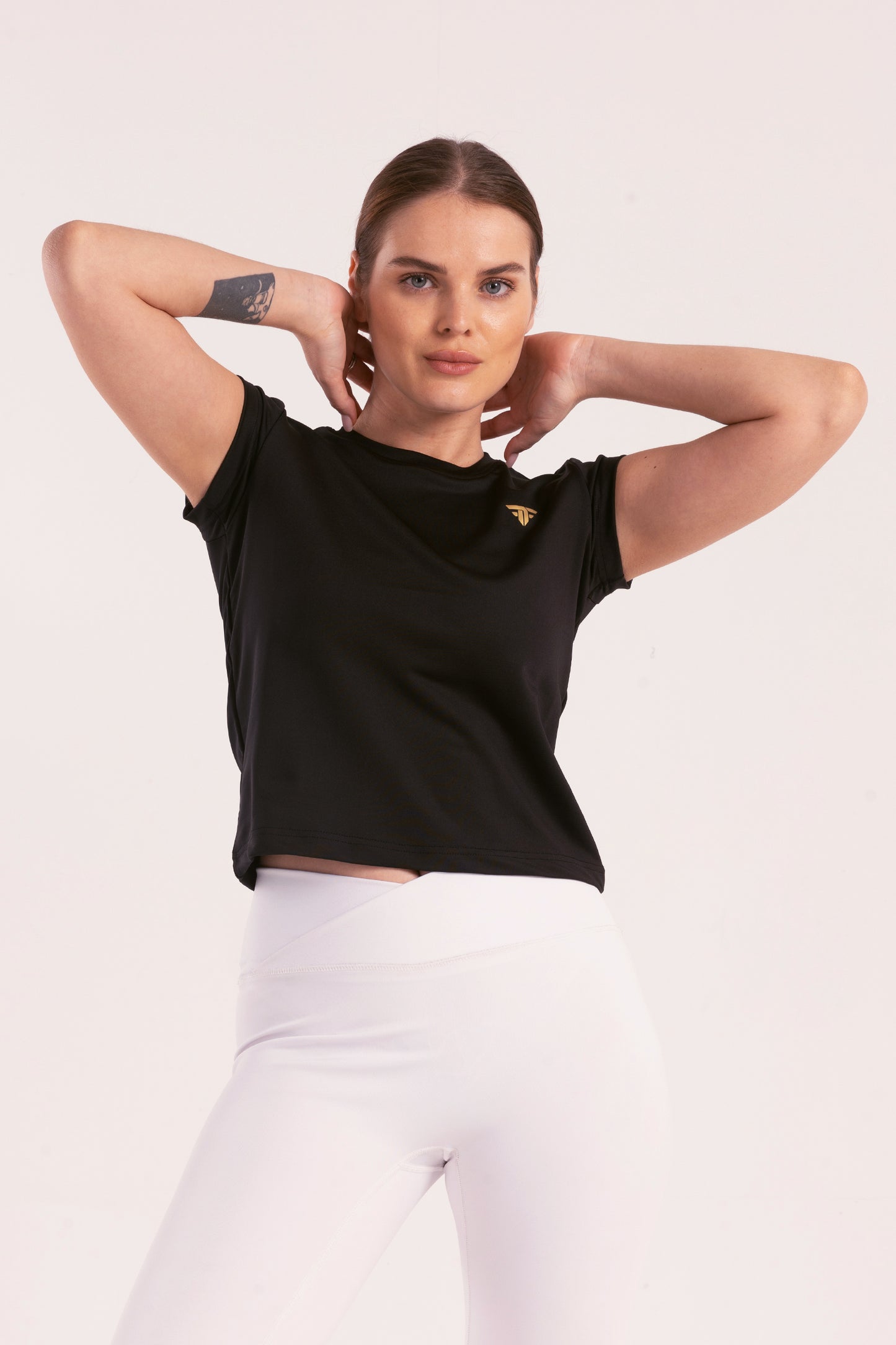 Black Strength Cap Sleeve Top