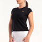 Black Strength Cap Sleeve Top