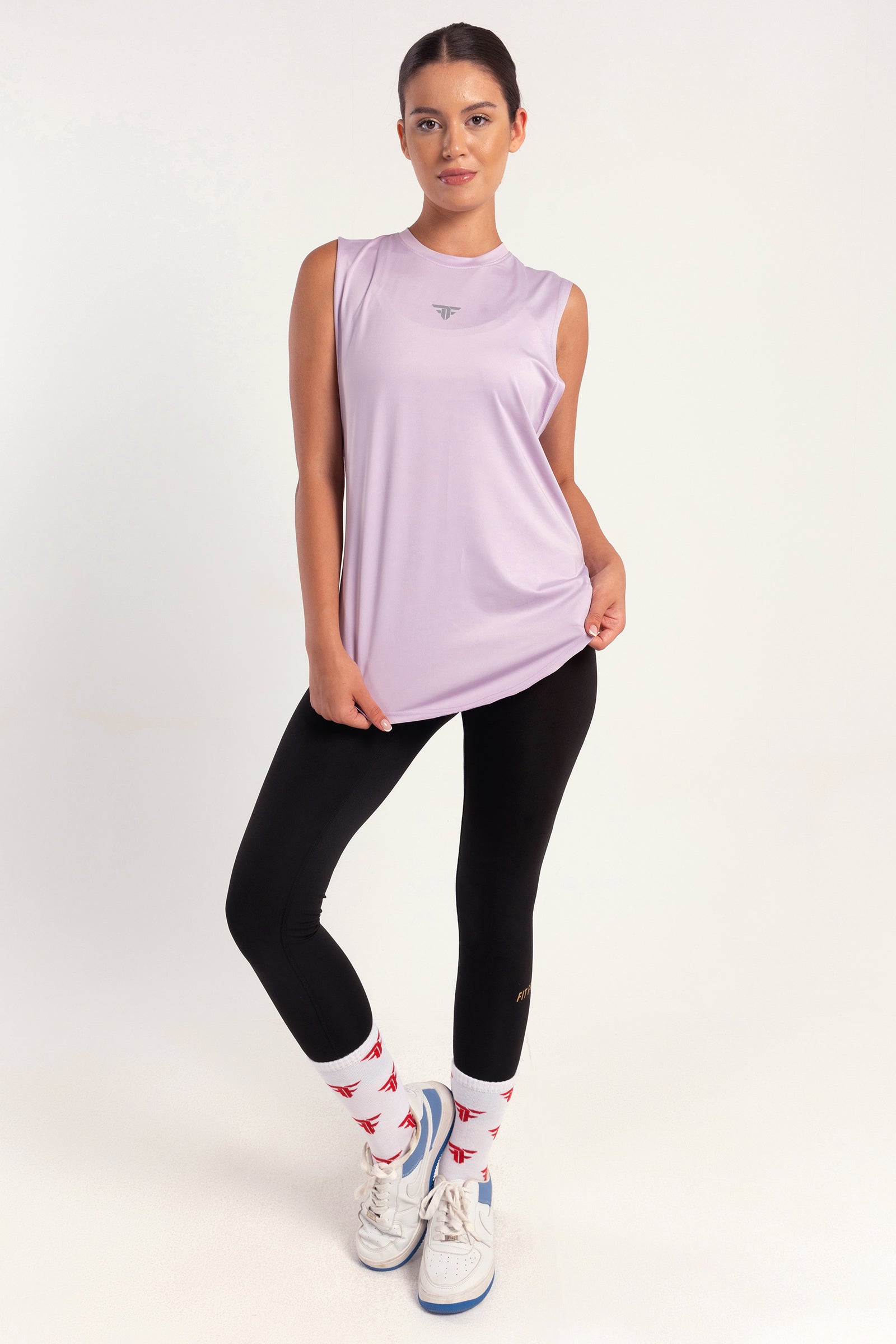 Lilac Round Hem Top - tops, workout tops