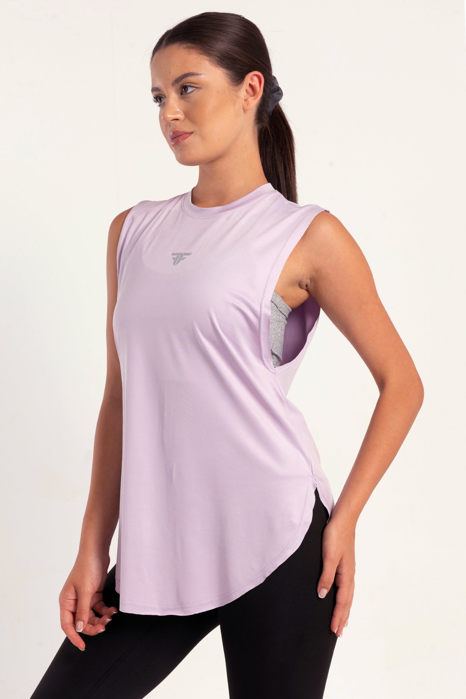 Lilac Round Hem Top - tops, workout tops