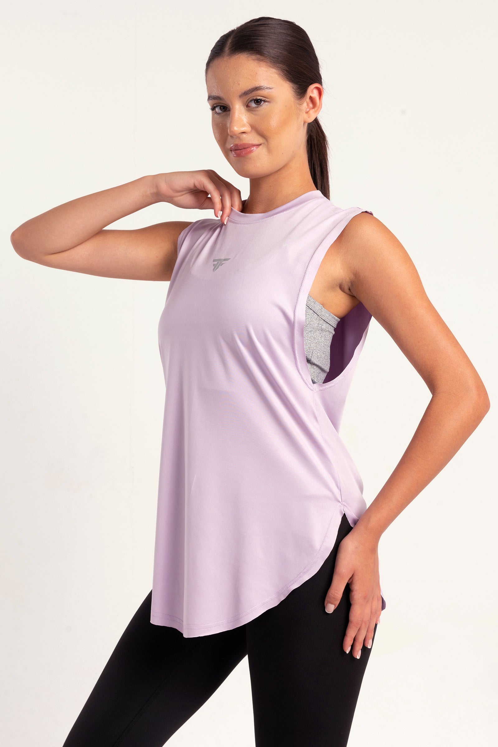 Lilac Round Hem Top - tops, workout tops