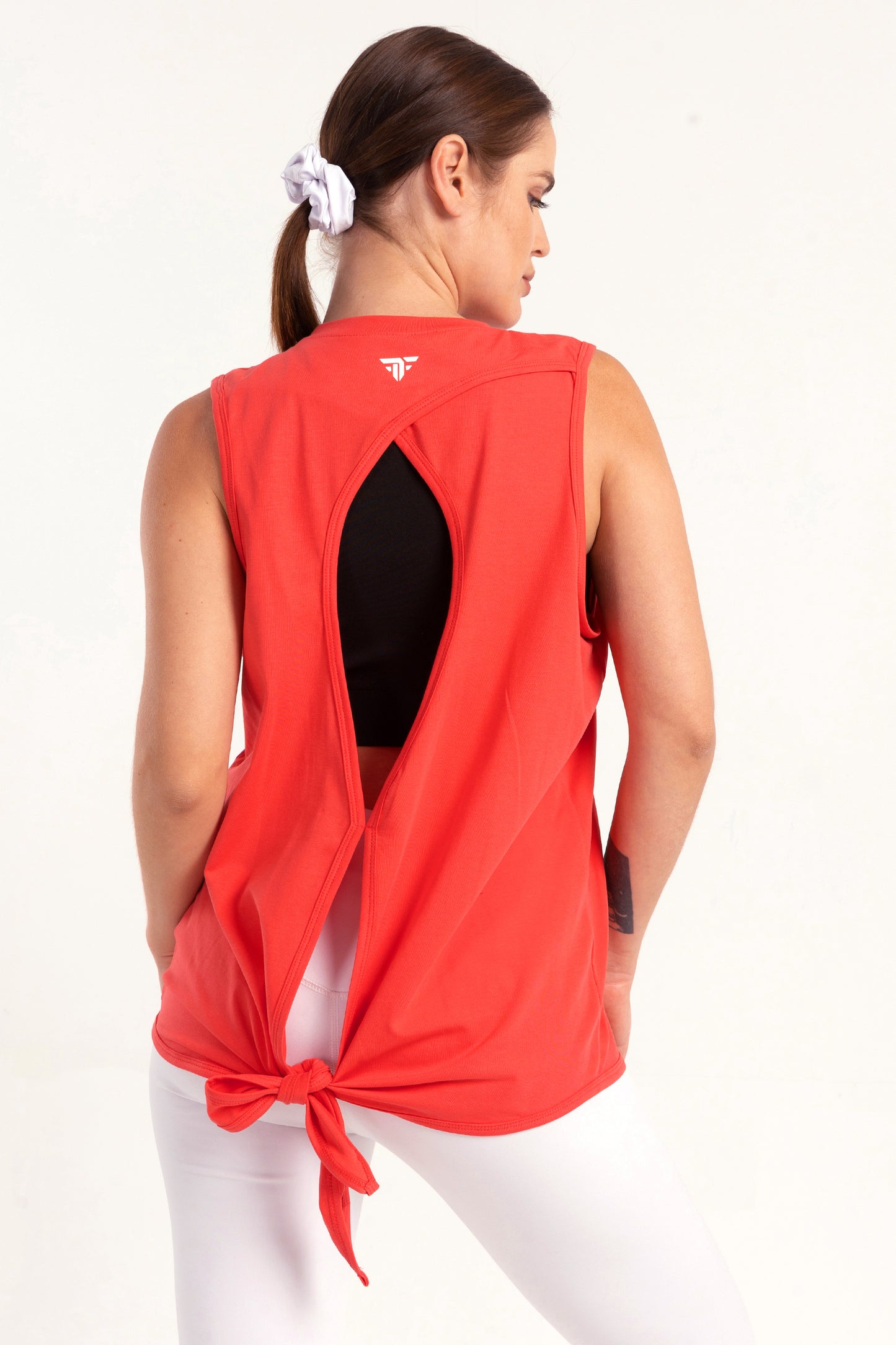 Melon Back Tie Tank Top