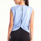 Sky Blue Back Detail Top