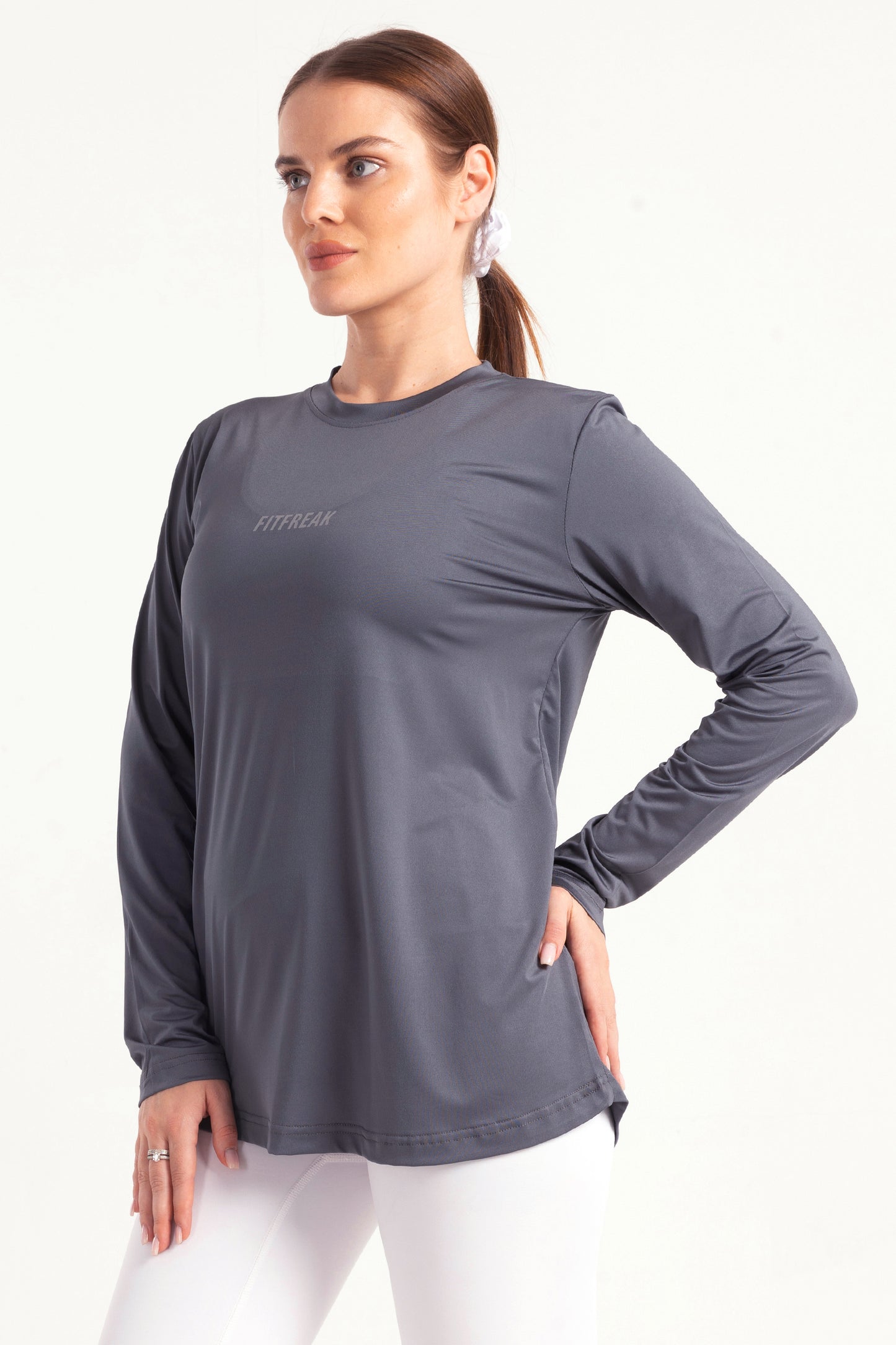 Smoke Grey Long Sleeve Top
