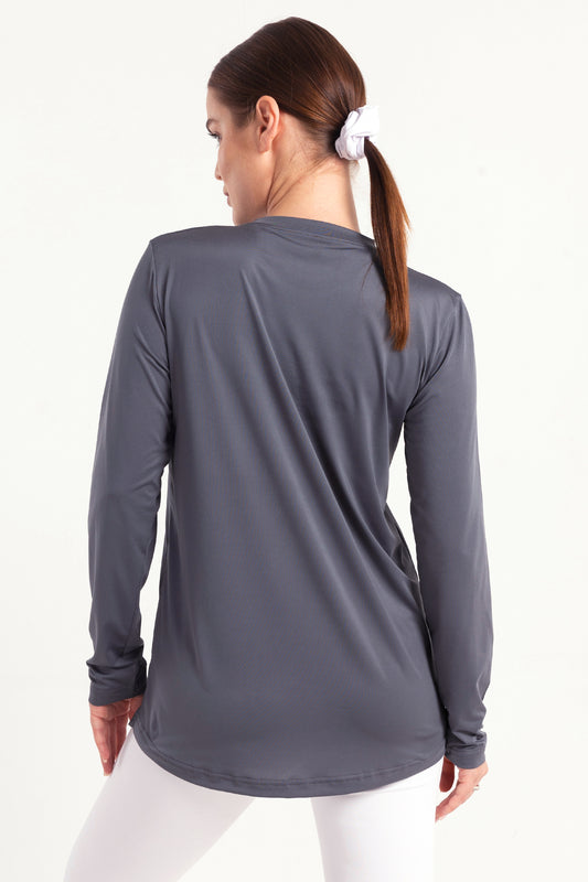 Smoke Grey Long Sleeve Top