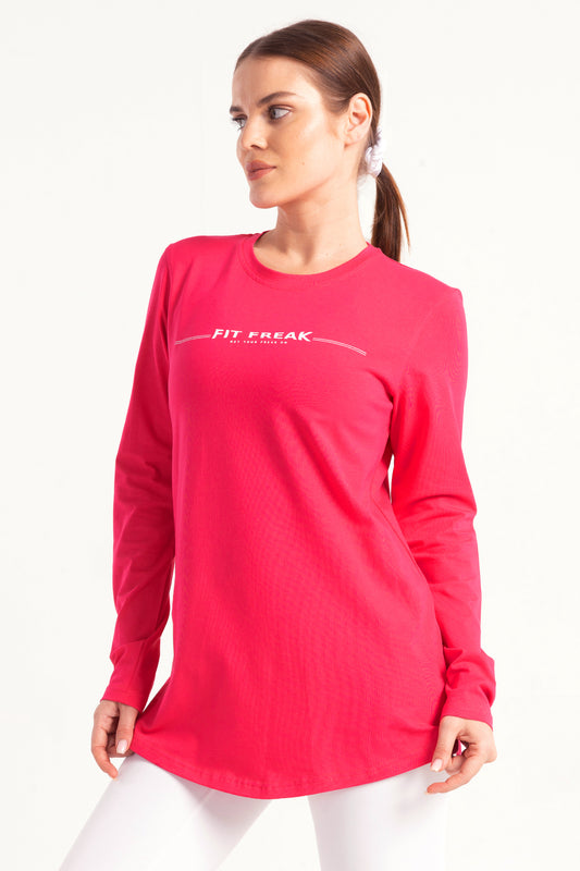 Fuchsia Limitless Long Sleeve Top - tops, workout tops