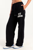 Black Pop Print Sweatpants
