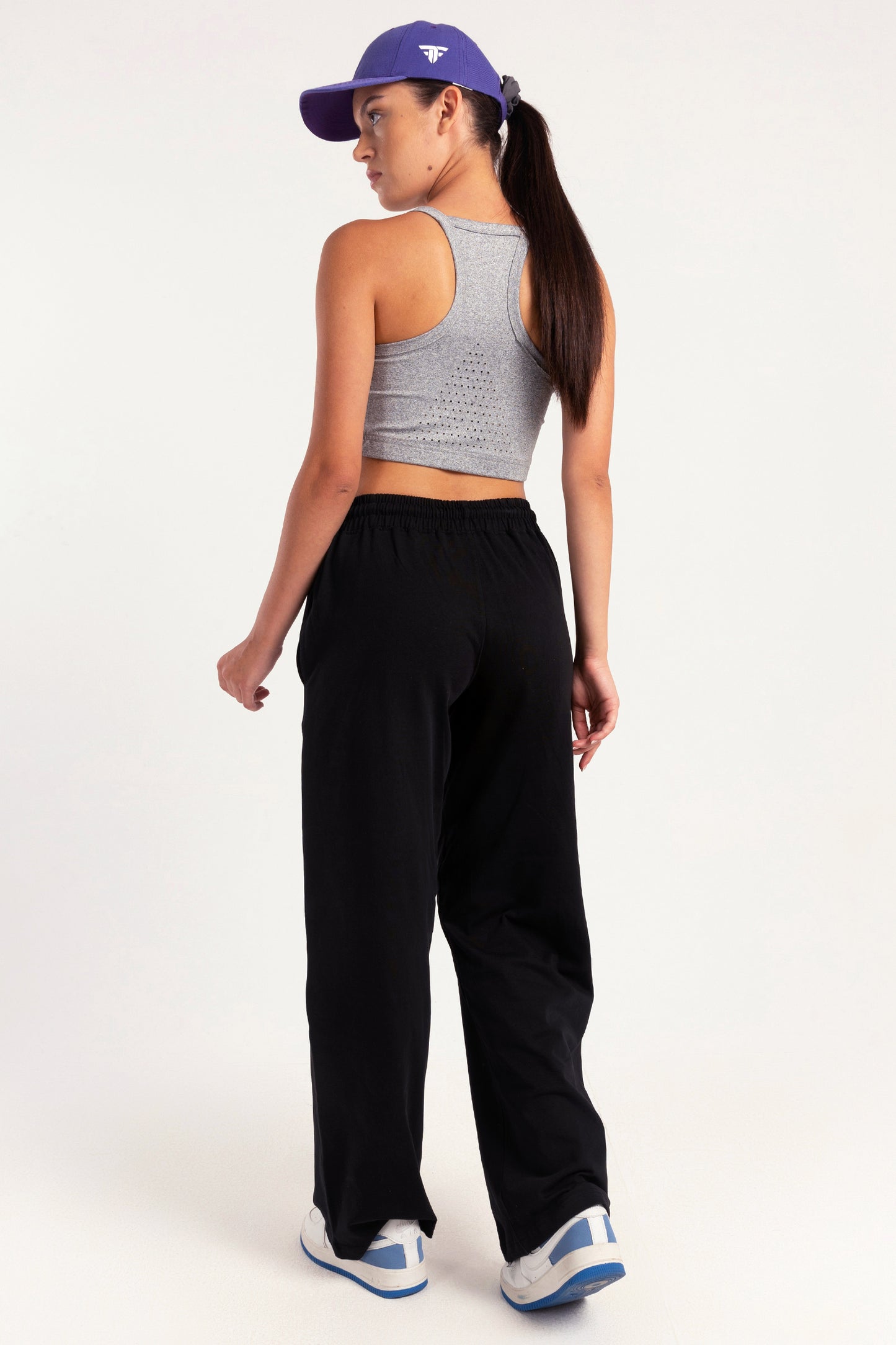 Black Pop Print Sweatpants
