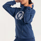 Steel Blue Elite Crest Oversized Hoodie