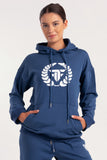 Steel Blue Elite Crest Oversized Hoodie