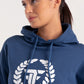 Steel Blue Elite Crest Oversized Hoodie