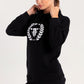 Black Elite Crest Oversized Hoodie