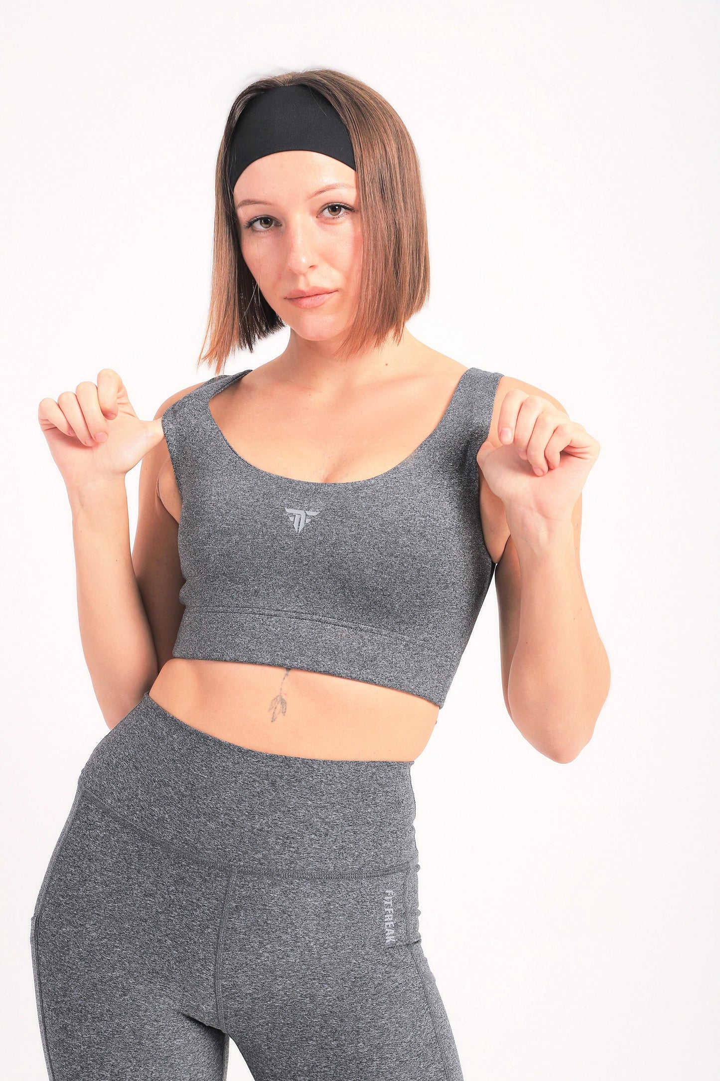 Dark Gray Heather Molded Cup Sports Bra