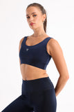 Dark Blue Molded Cup Sports Bra - sports bras, support
