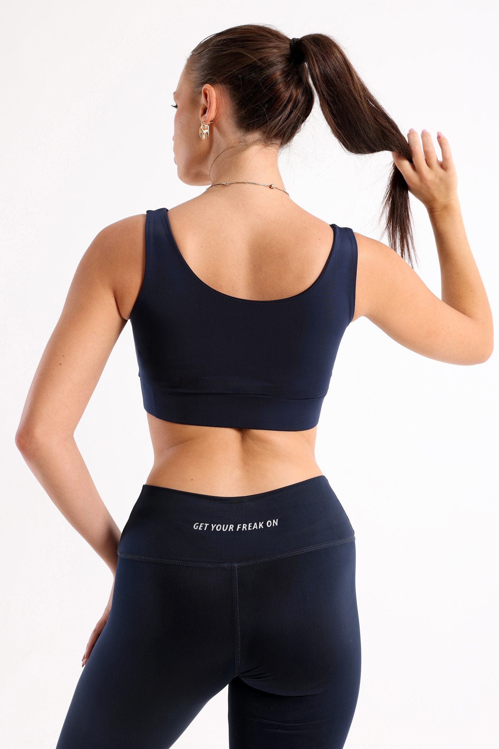 Dark Blue Molded Cup Sports Bra - sports bras, support