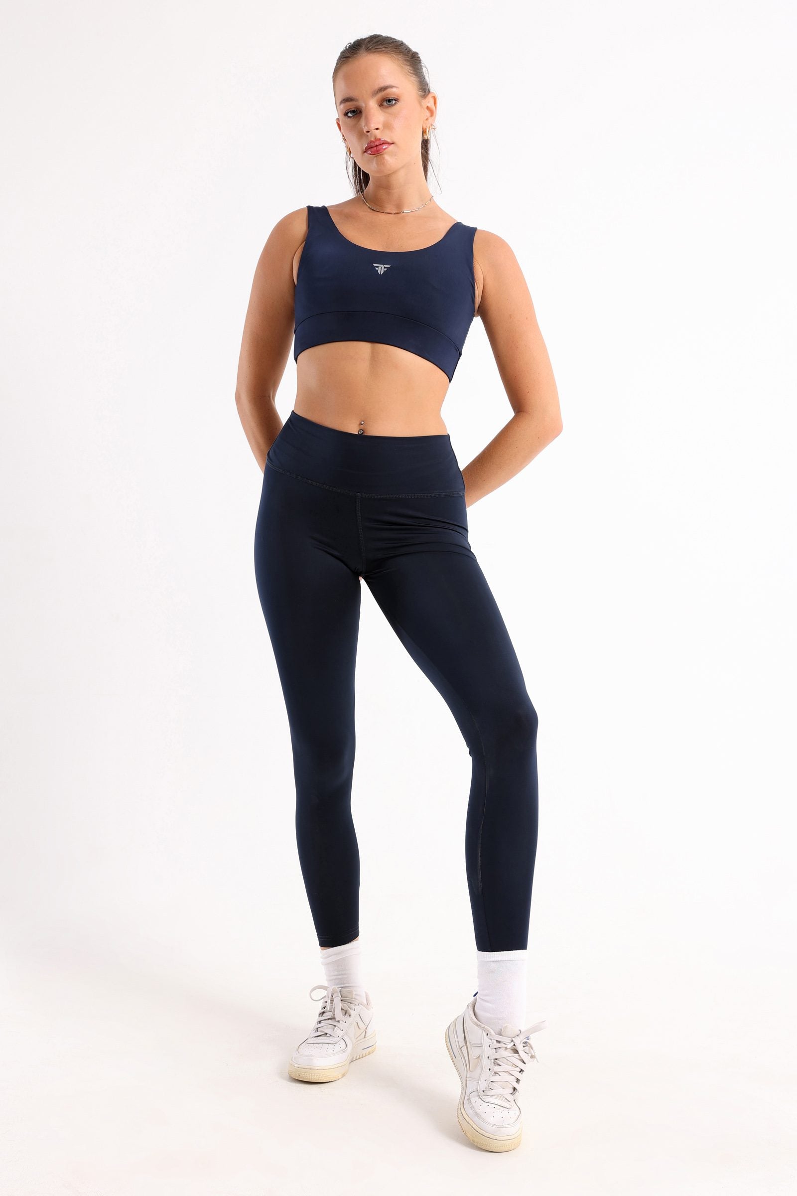 Dark Blue Molded Cup Sports Bra - sports bras, support