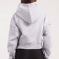 Boxy cropped basic hoodie in light grey