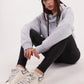 Boxy cropped basic hoodie in light grey