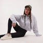 Boxy cropped basic hoodie in light grey