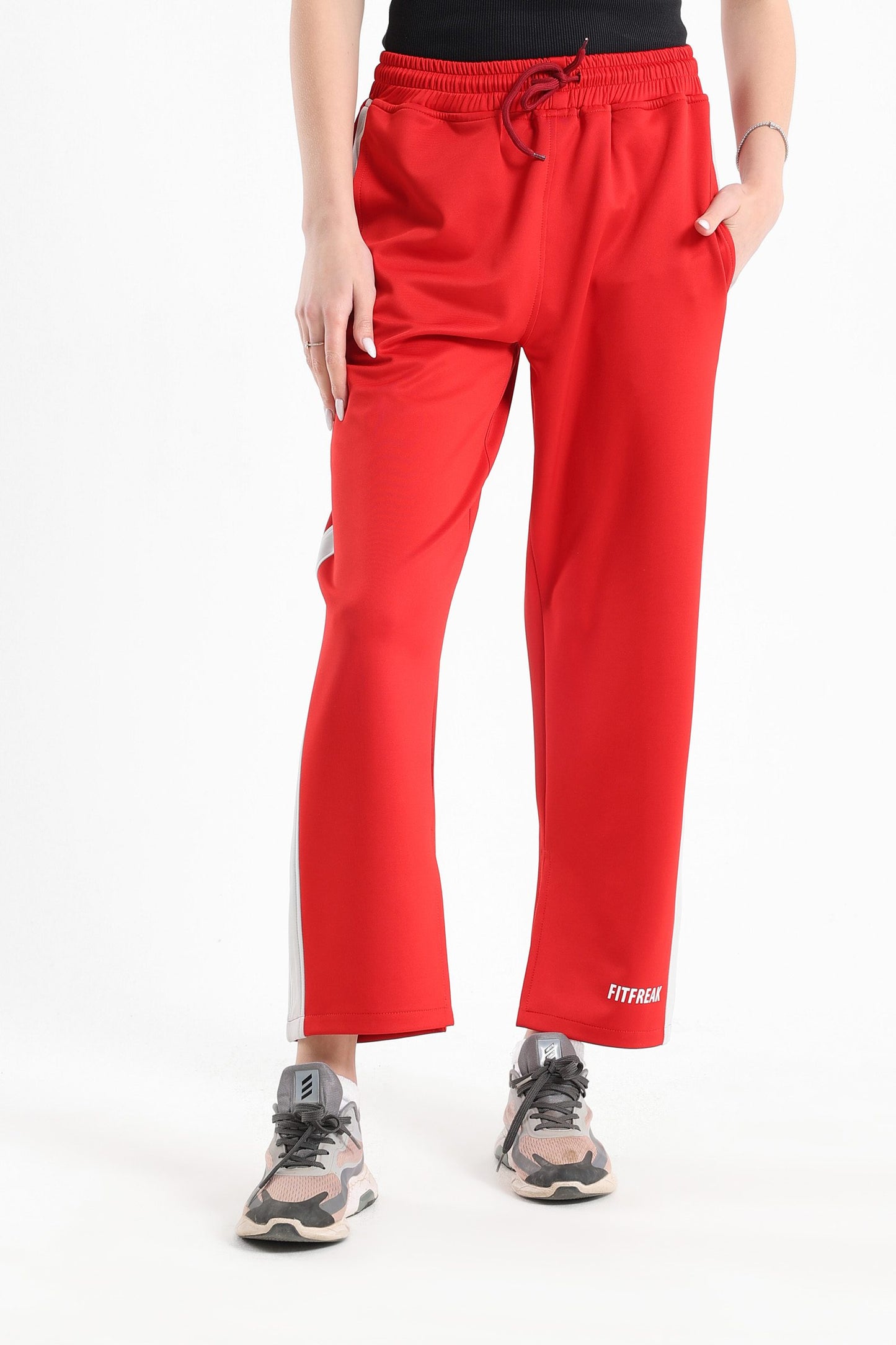 Classic Slit Sweatpants In Red