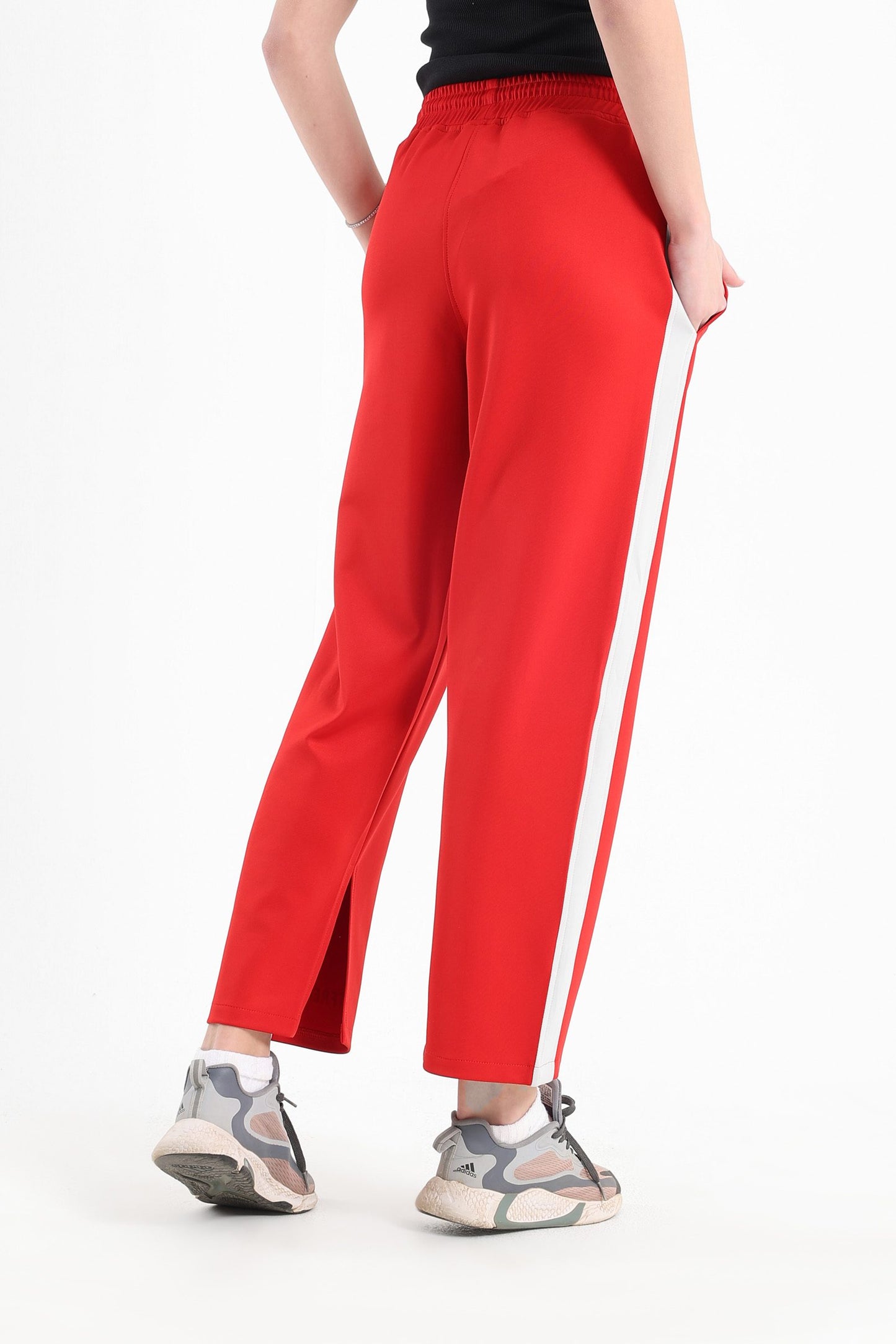 Classic Slit Sweatpants In Red