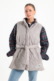 Silver Long Puffer Vest