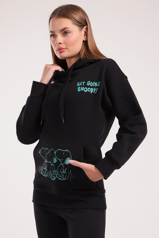 Get going snoopy print hoodie