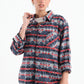 Rare Vintage Print Overshirt In Petrol Blue