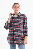 Rare Vintage Print Overshirt In Petrol Blue