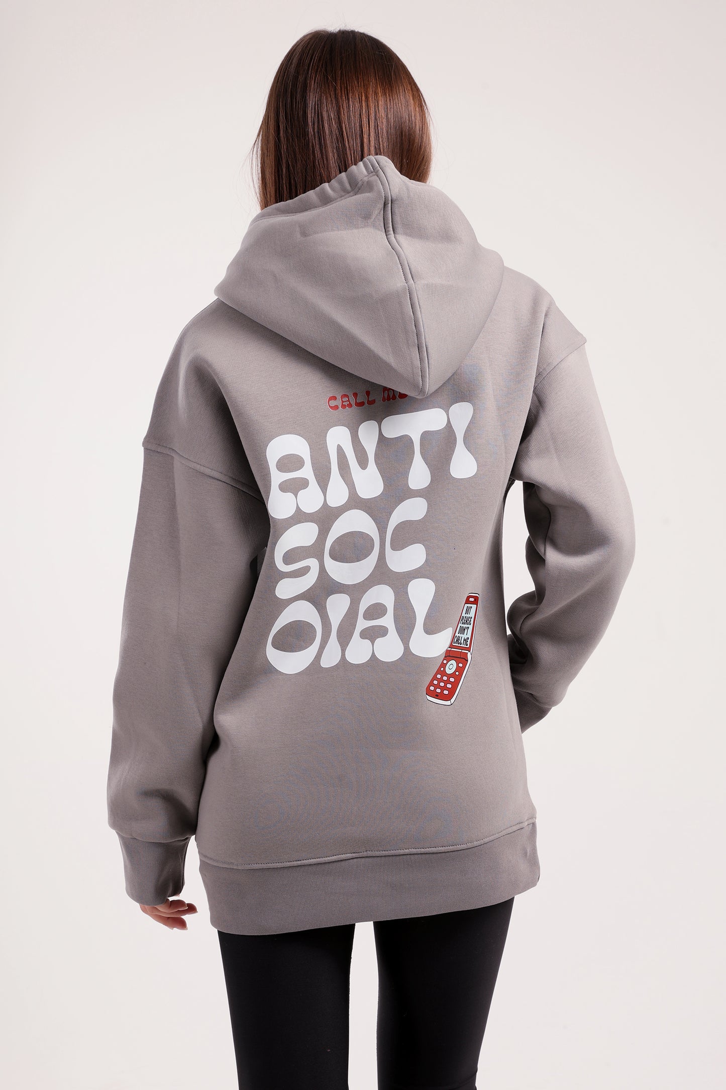 Call Me Antisocial Print Hoodie