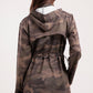 Green Camo Drawstring Oversized Jacket