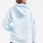 Oversized plush hoodie in baby blue