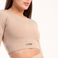 Oyster contour long sleeve crop top