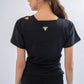 Black Front Tie Short Sleeve Top