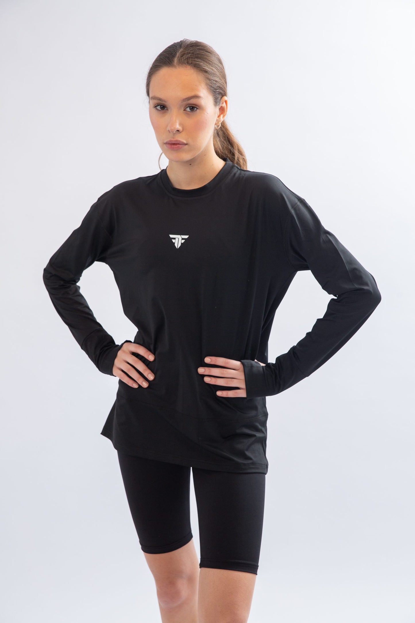 Black Warm-Up Modest Top