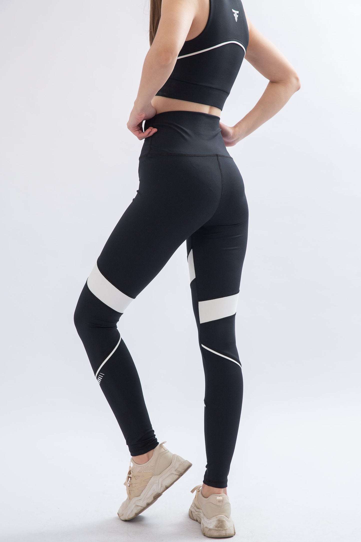 Black Piping Color Block Leggings