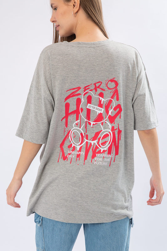 Little Bear Printed T-Shirt In Gray