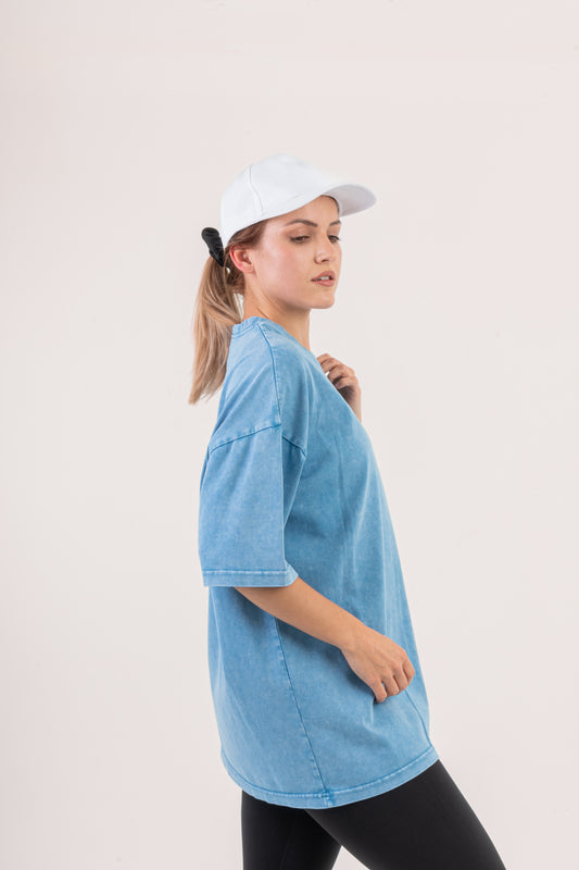 Baby Blue Washed Oversized T-shirt