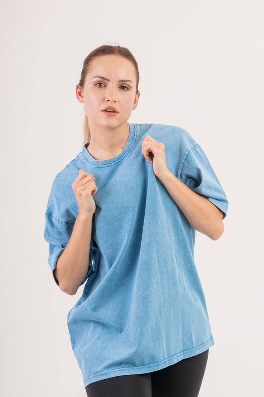 Baby Blue Washed Oversized T-shirt