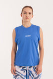 Blue Open Back Top