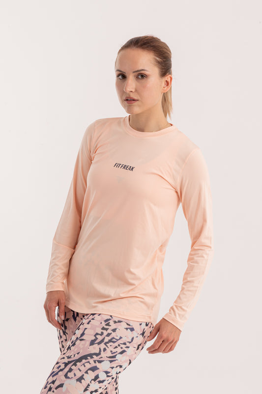 Peach Long Sleeve Top - tops, workout tops