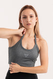 Dark Grey Heather Laser Cut Sports Bra