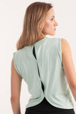 Mint Back Detail Top - tops, workout tops