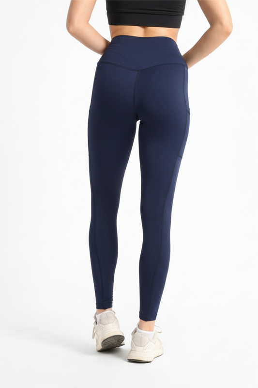 Dark Blue Basic Pocket Leggings