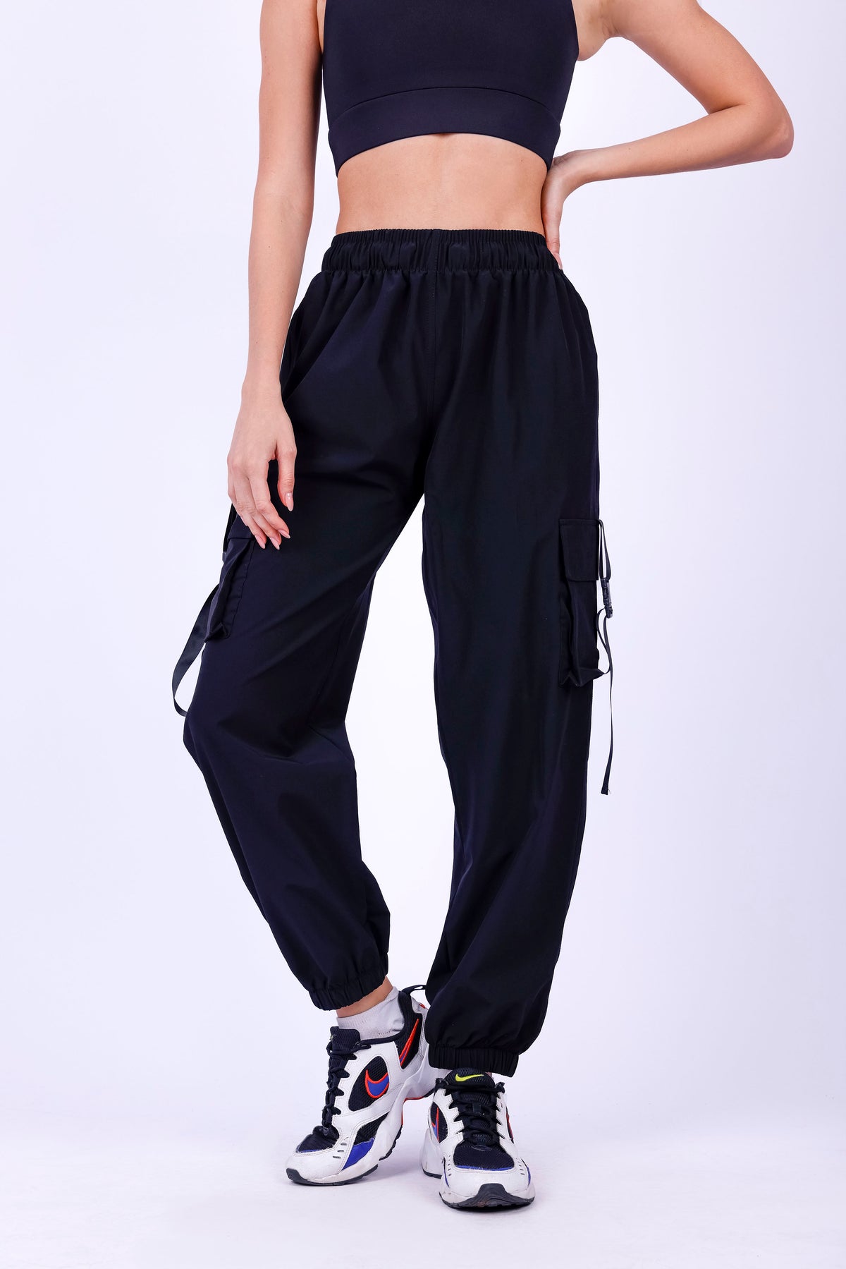 Black Cargo Joggers