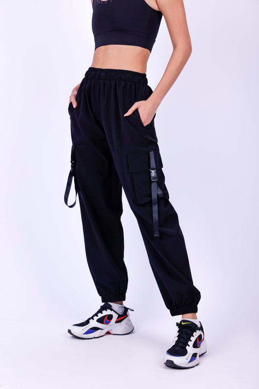Black Cargo Joggers